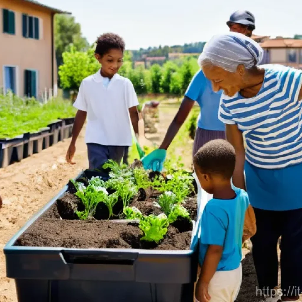 기독교와 환경운동 - **Prompt:** A diverse group of people, including families with children, actively participating in a...