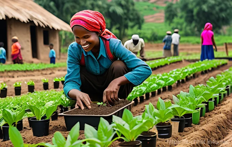 기독교와 구호 선교 - **"Empowering Futures: Sustainable Agriculture in a Sun-Drenched Village"**
A vibrant, sun-drenc...