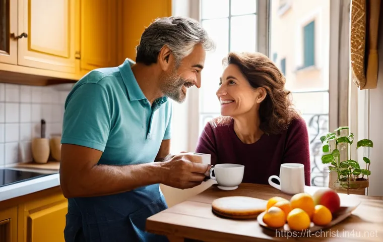 기독교 결혼식의 의미 - **Prompt:** An elderly Italian couple, with gentle smiles and hands clasped together, sitting intima... 기독교 결혼식의 의미 - **Prompt:** An elderly Italian couple, with gentle smiles and hands clasped together, sitting intima...