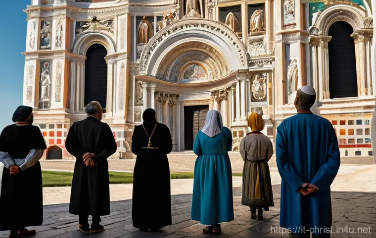 기독교와 민족주의 - **Prompt:** A picturesque scene depicting the deep historical and cultural intertwining of faith and...