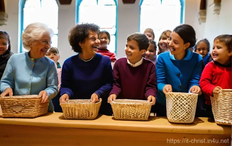 기독교와 십일조 - Joyful Community Gathering in an Italian Church Hall**

A vibrant and diverse group of adults and ch...