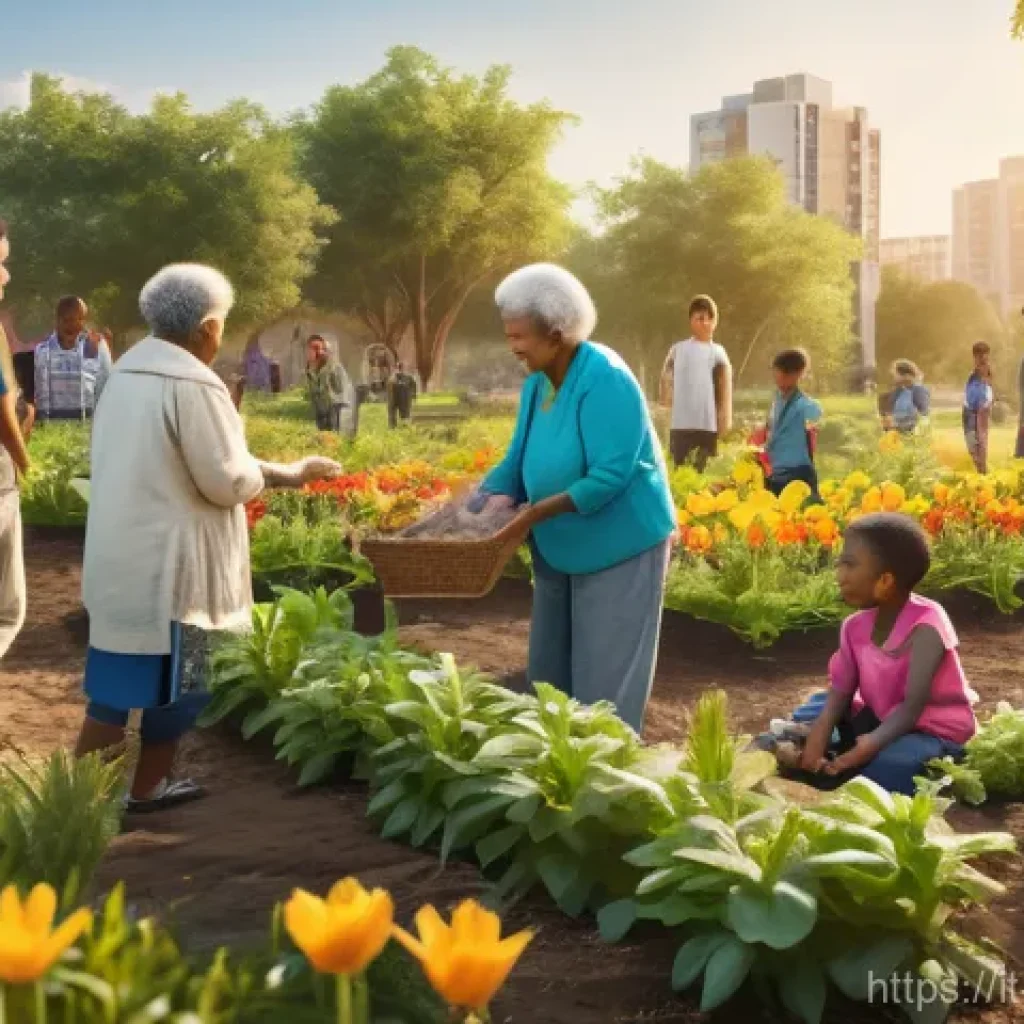 기독교의 종말론 - **Prompt:** A serene and hopeful scene depicting a diverse group of people, including adults and chi...