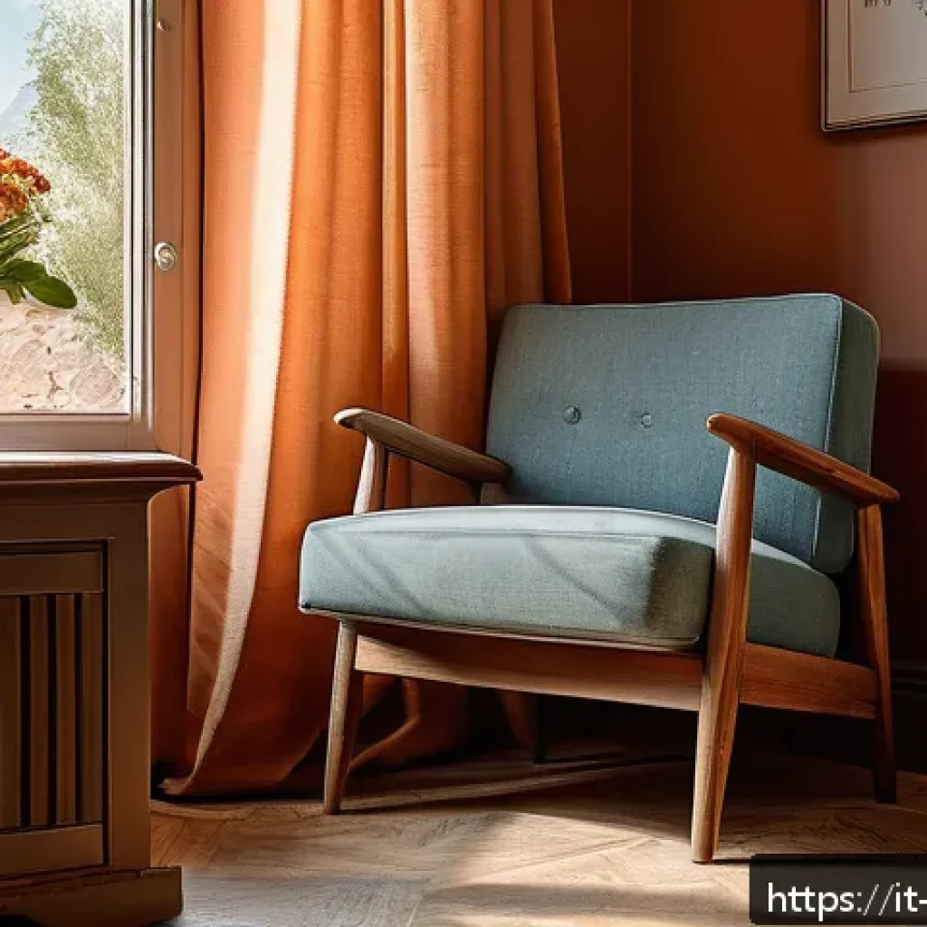 기독교와 독서 문화 - A serene reading corner in a cozy Italian home, featuring a comfortable armchair with warm, soft lig...